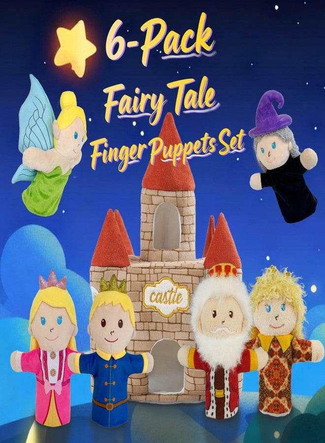 JUSTQUNSEEN 7 Pcs Fairy Tale Finger Puppets Set,4 inch Fairy Tale Member Soft Plush Hand Puppets for Kids with Castle,Finger Puppets for Toddlers Princess Puppet Mini Toy Storytelling Role-Playing - Image 5